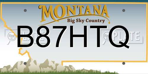 B87HTQ Montana License Plate