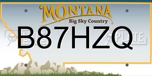 B87HZQ Montana License Plate