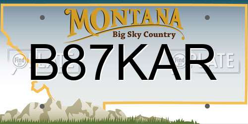B87KAR Montana License Plate