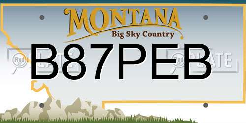 B87PEB Montana License Plate