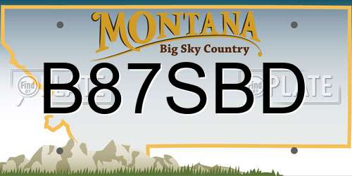 B87SBD Montana License Plate