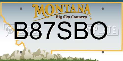 B87SBO Montana License Plate