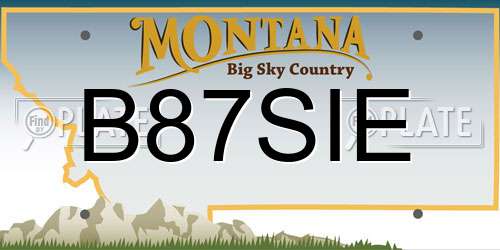 B87SIE Montana License Plate