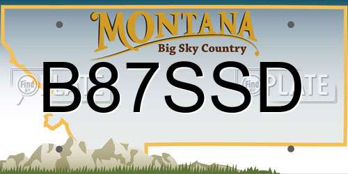 B87SSD Montana License Plate