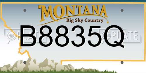 B8835Q Montana License Plate