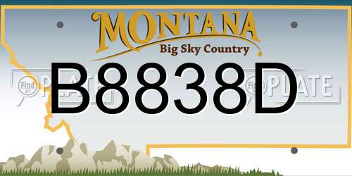 B8838D Montana License Plate