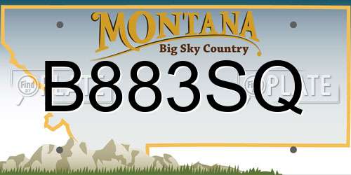 B883SQ Montana License Plate