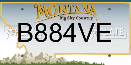 B884VE Montana License Plate