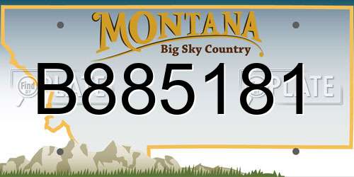 B885181 Montana License Plate
