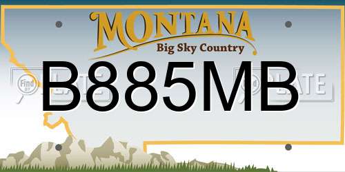 B885MB Montana License Plate