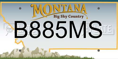 B885MS Montana License Plate