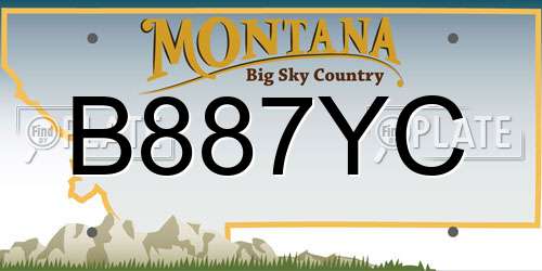 B887YC Montana License Plate
