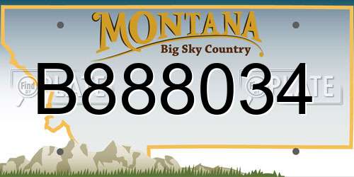 B888034 Montana License Plate