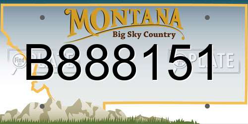 B888151 Montana License Plate