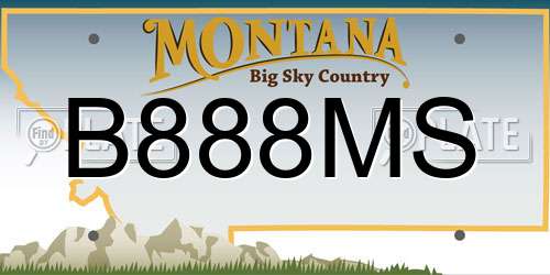 B888MS Montana License Plate