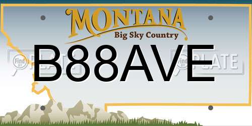 B88AVE Montana License Plate