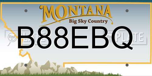 B88EBQ Montana License Plate