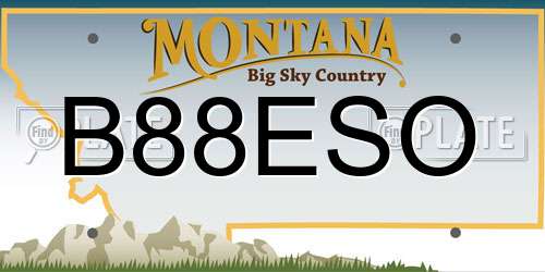 B88ESO Montana License Plate
