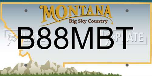 B88MBT Montana License Plate