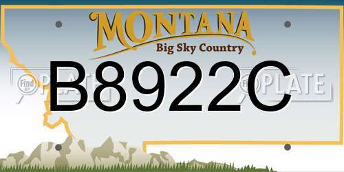 B8922C Montana License Plate