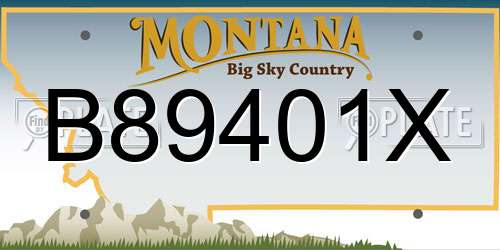 B89401X Montana License Plate