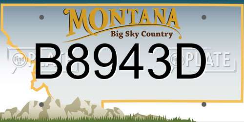 B8943D Montana License Plate