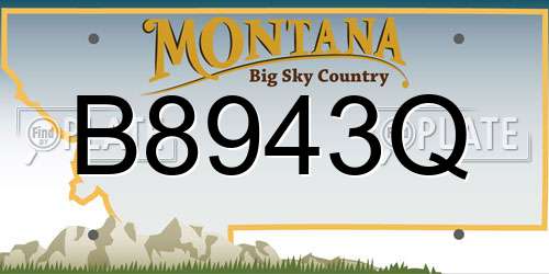 B8943Q Montana License Plate