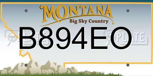 B894EO Montana License Plate