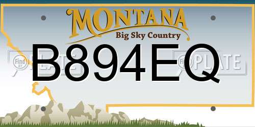 B894EQ Montana License Plate
