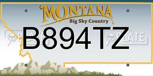 B894TZ Montana License Plate