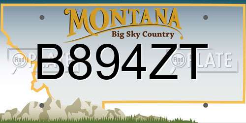 B894ZT Montana License Plate