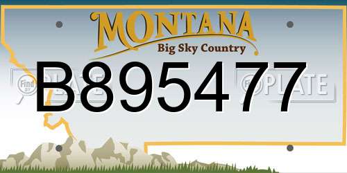 B895477 Montana License Plate