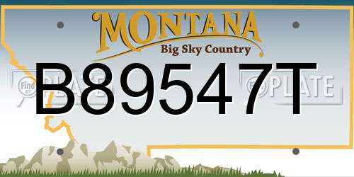 B89547T Montana License Plate