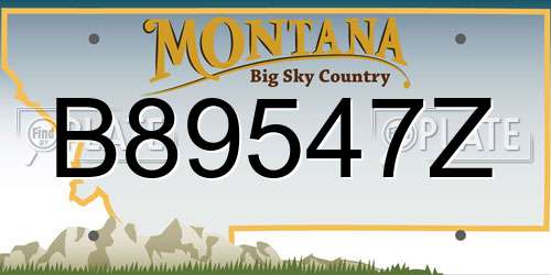 B89547Z Montana License Plate