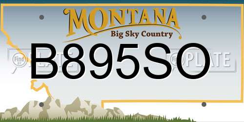 B895SO Montana License Plate
