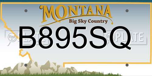 B895SQ Montana License Plate