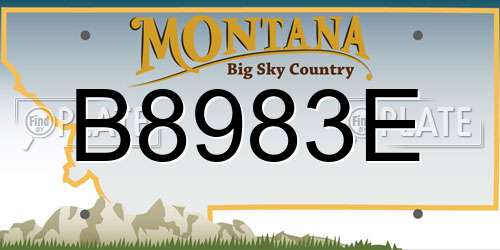 B8983E Montana License Plate