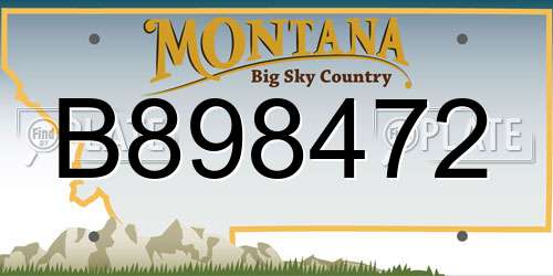 B898472 Montana License Plate
