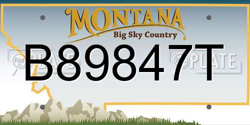 B89847T Montana License Plate