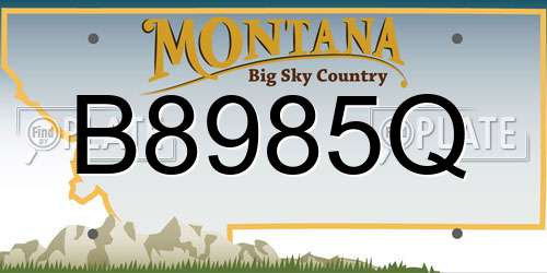 B8985Q Montana License Plate