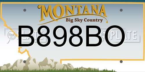 B898BO Montana License Plate