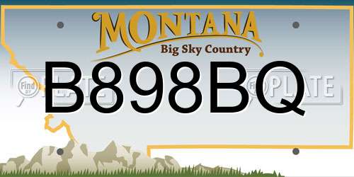 B898BQ Montana License Plate