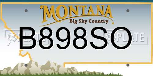 B898SO Montana License Plate