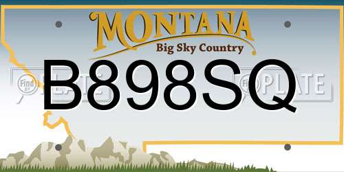 B898SQ Montana License Plate