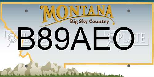 B89AEO Montana License Plate