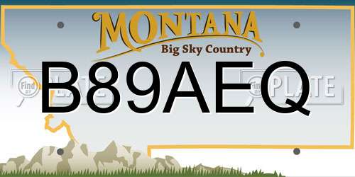 B89AEQ Montana License Plate