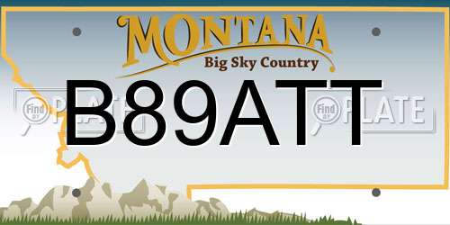 B89ATT Montana License Plate
