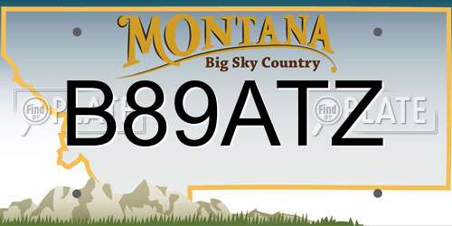 B89ATZ Montana License Plate