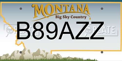 B89AZZ Montana License Plate