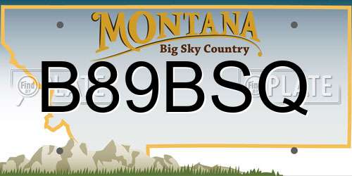 B89BSQ Montana License Plate
